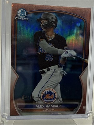 2023 Bowman Chrome Draft Rose Gold Refractor #BDC-17, ALEX RAMIREZ RC /10, Mets