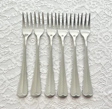 (6) Rogers Co. JEFFERSON MANOR Stainless Seafood/Cocktail Forks *Free Shipping*