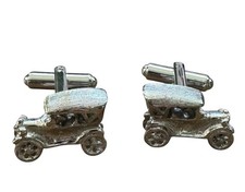 Vintage Sterling Silver Model T Automobile Mens Cufflinks Vintage Sterling Silver Model T Automobile Mens Cufflinks