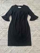 Banana Republic Long Sleeve Knit Dress Ruffle Bell Sleeve Black 6