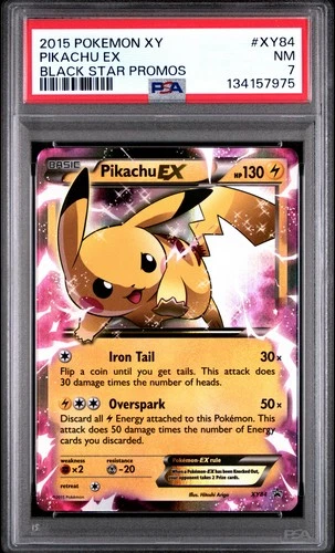 2015 POKEMON XY BLACK STAR PROMOS PIKACHU EX #XY84 PSA 7 NM #134157975