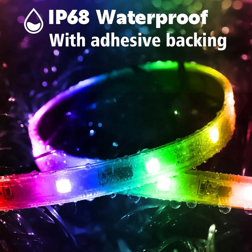 200ft Outdoor RGB LED Strip Lights Waterproof IP68, Music Sync, App & Remote Con - Image 3 of 4