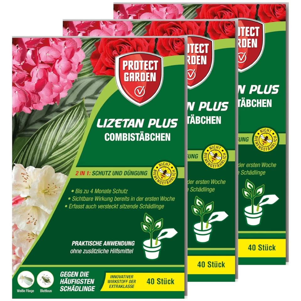 Protect Garden Lizetan Plus Combistäbchen 3x 40 Stück Blattlaus Weiße Fliege