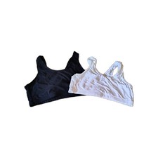 Girls Wonder Nation Sports Bra Lot of 2 Size Xxl Black White Wireless