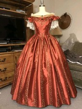 1860s Dress Victorian Ball Gown Vintage 18th Century Civil War Dress Prom Gown