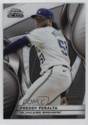 2025 Topps Chrome Black Refractor 107/199 Freddy Peralta #7 1ns3
