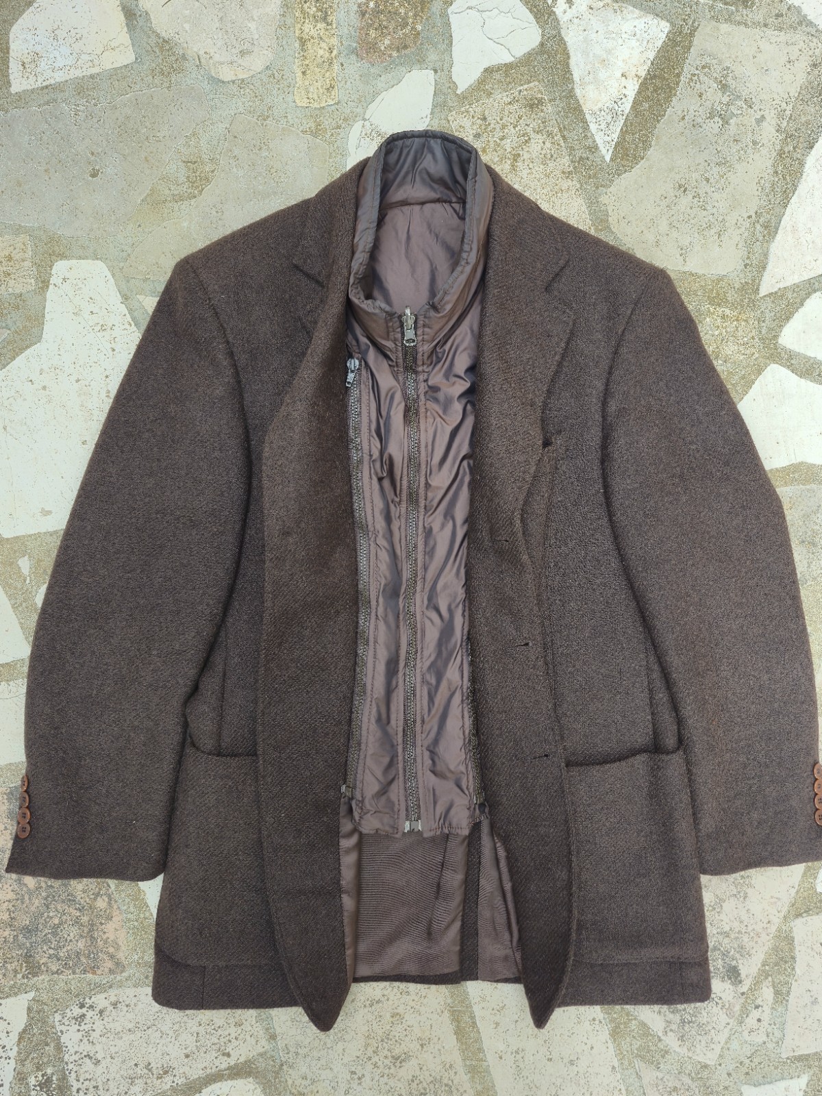 Boggi Milano 100% Wool Shetland Moon English Fabric Jacket Size 48 With Vest - second product detail image