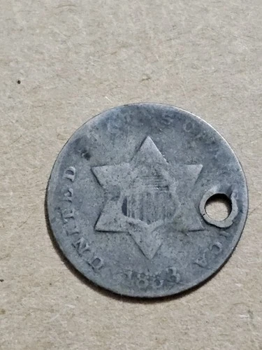 1853-P Three Cent Silver — photo from the most recent tracked eBay sale