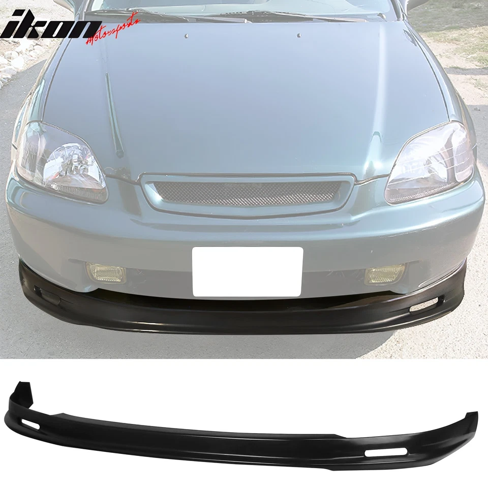 Fits 96-98 Honda Civic EK Mugen Style Front Bumper Lip Splitter Lower Spoiler PU