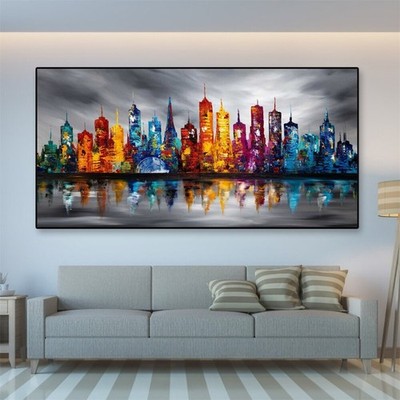 Abstract Canvas Painting Cityscape Wall Posters Graffiti Art Wall Art Prints Art