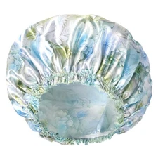 4 Pack Women's Waterproof Shower Caps - Reusable Elastic Bath Hair Covers