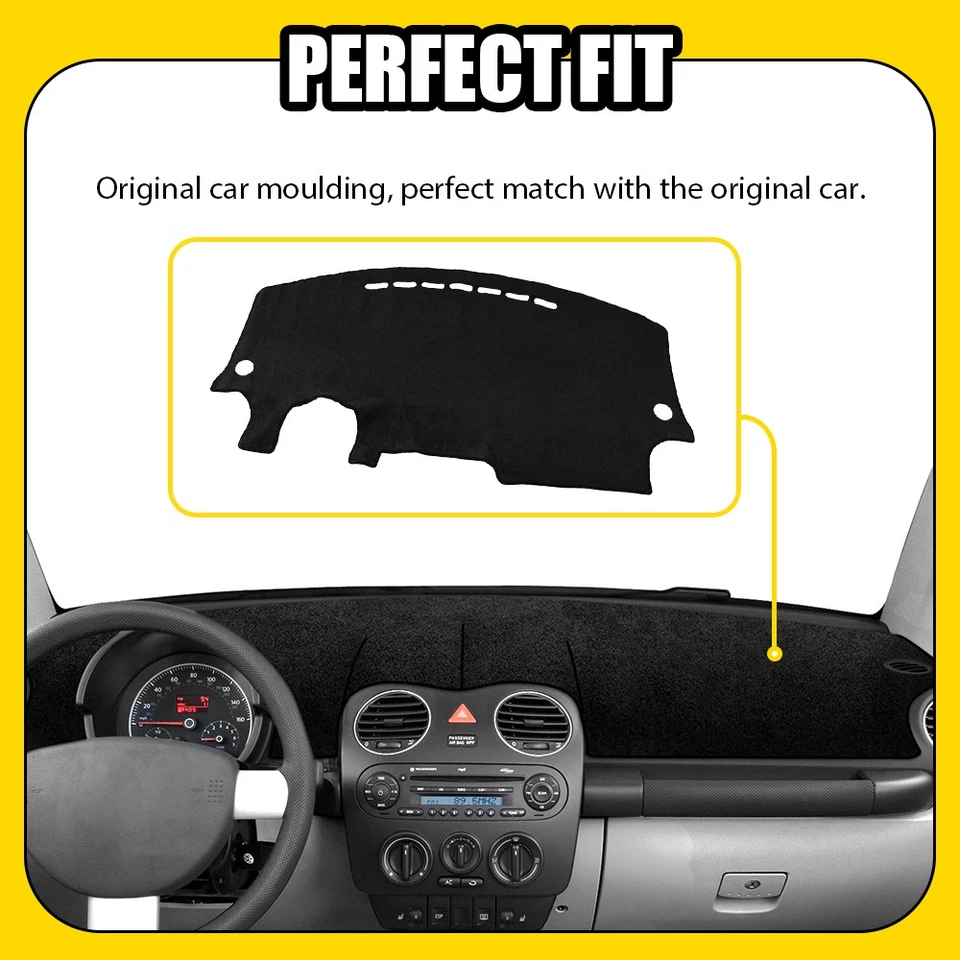 Alfombrilla de tablero para Volkswagen Beetle 1998-2010 cubierta tablero interior coche almohadilla 1-6 piezas Foto 3 de 4