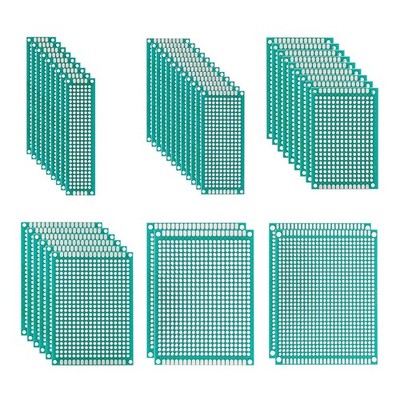 40 Pcs Double Sided PCB Prototype Kit for DIY Soldering - 6 Sizes for Arduino