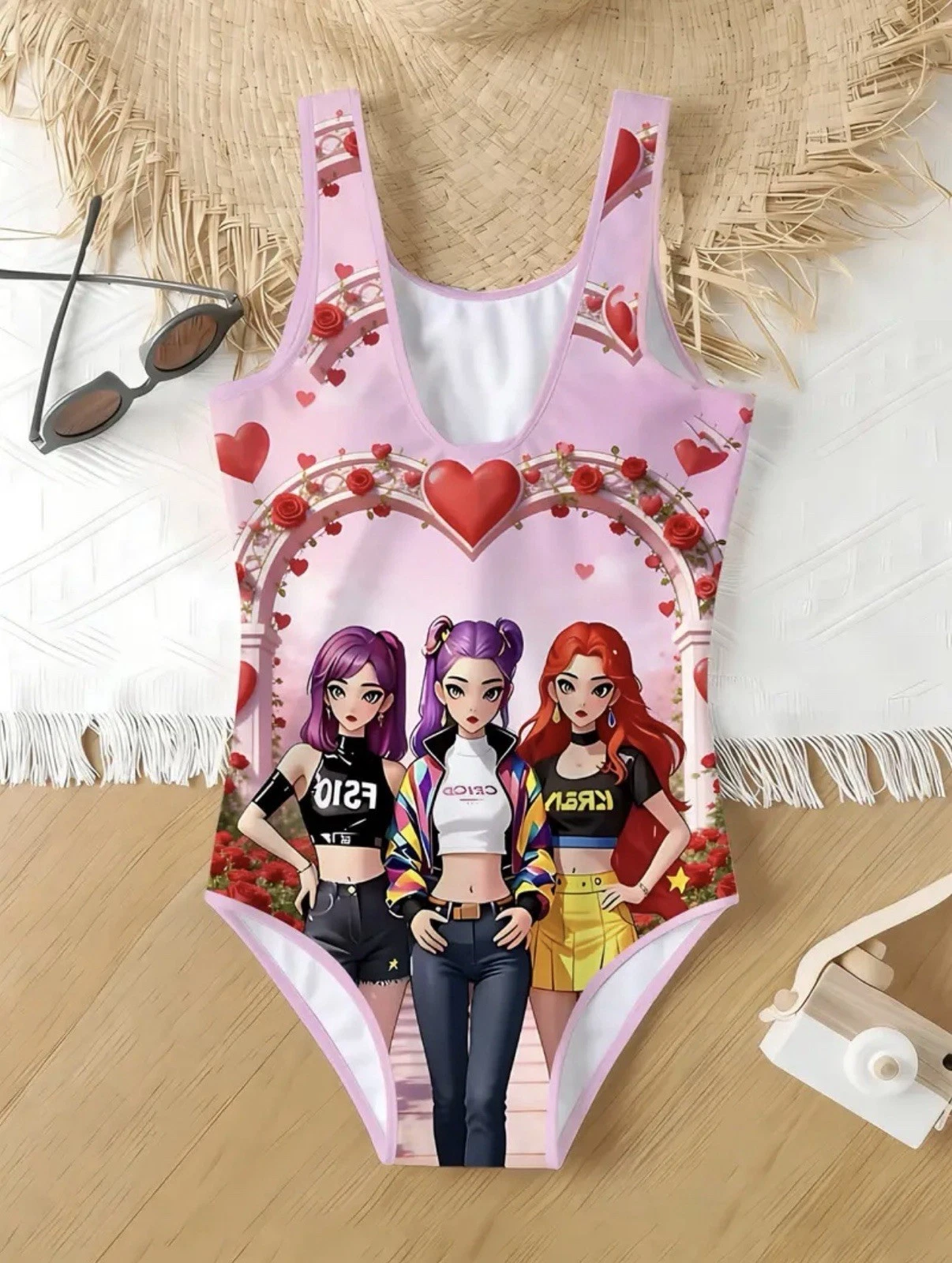 K-Pop Demon Hunter Inspired Girls Swimsuit