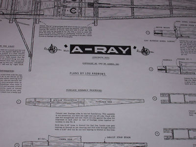 Vintage Aamco A-Ray Sport Flugzeug Plans, Schablonen und Anleitung 52ws