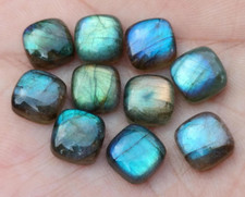  Wholesale Natural Labradorite Cabochon Cushion Shape Loose Gemstone Jewellery.