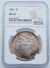 1883 P Morgan $1 Silver Dollar NGC MS 61 Toned - U049