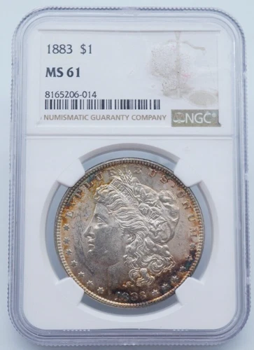 1883 P Morgan $1 Silver Dollar NGC MS 61 Toned - U049