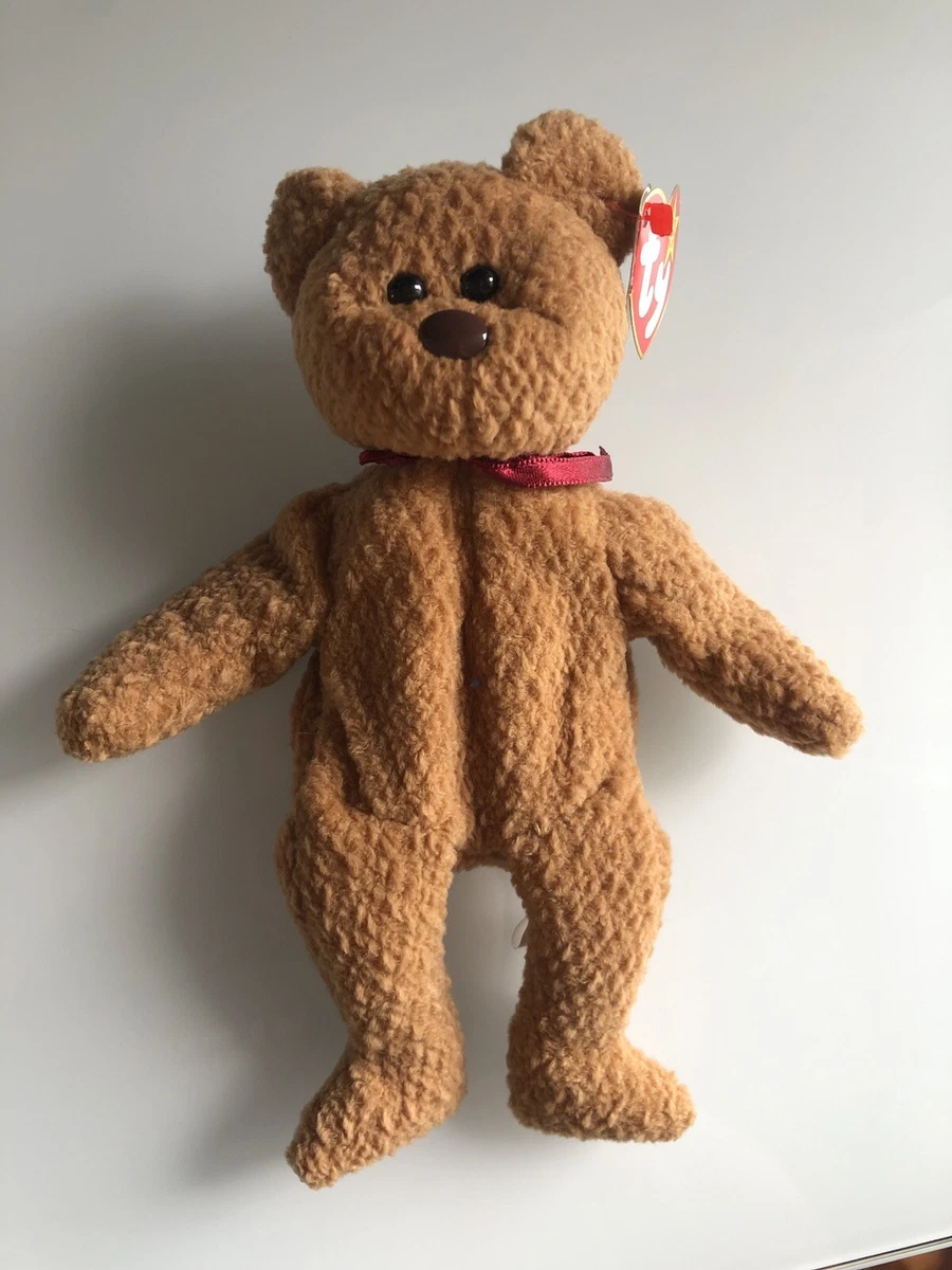 Ty Beanie Baby CURLY BEAR 1996 with Tag Errors Plush Toy Animal