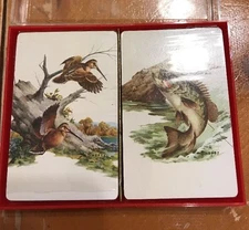 Vintage Remembrance Field & Stream Playing Card Decks Set of Brown & Bigelow New