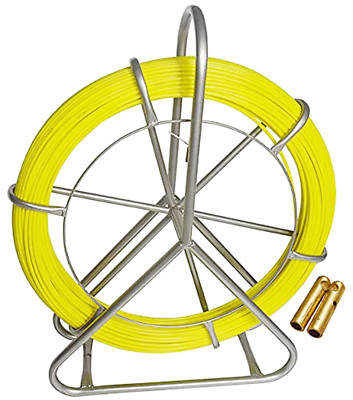 Fish Tape Fiberglass 425FT 6MM Duct Rodder with Brake Electrical Fishtape Cable 