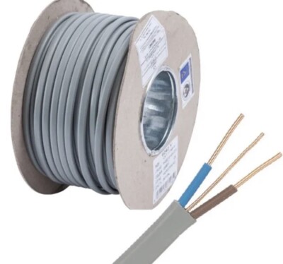 1mm² Zwillings- & Erdkabel 30m Rolle 6242Y grau BASEC zugelassen 1,0mm Beleuchtung