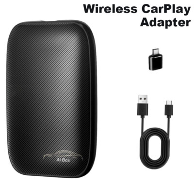 w/Android AI Box for Car Netflix YouTube Wireless CarPlay Adapter Converts Wired