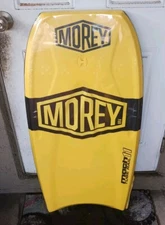 Morey Mach 11 Tube Rail Boogie Body Board Yellow Faux Wood Leash Brand New 42"