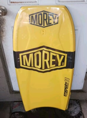 Morey Mach 11 Tube Rail Boogie Body Board Yellow Faux Wood Leash Brand New 42''