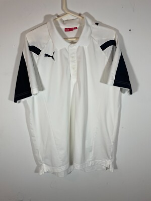 Beautiful PUMA Polo Shirt Mens Xtra Large White Short Sleeve Lightweight Soft de
