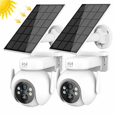 2Pack Wireless Security Camera 360°PTZ WiFi IP Solar Powered Energy CCTV Outdoor