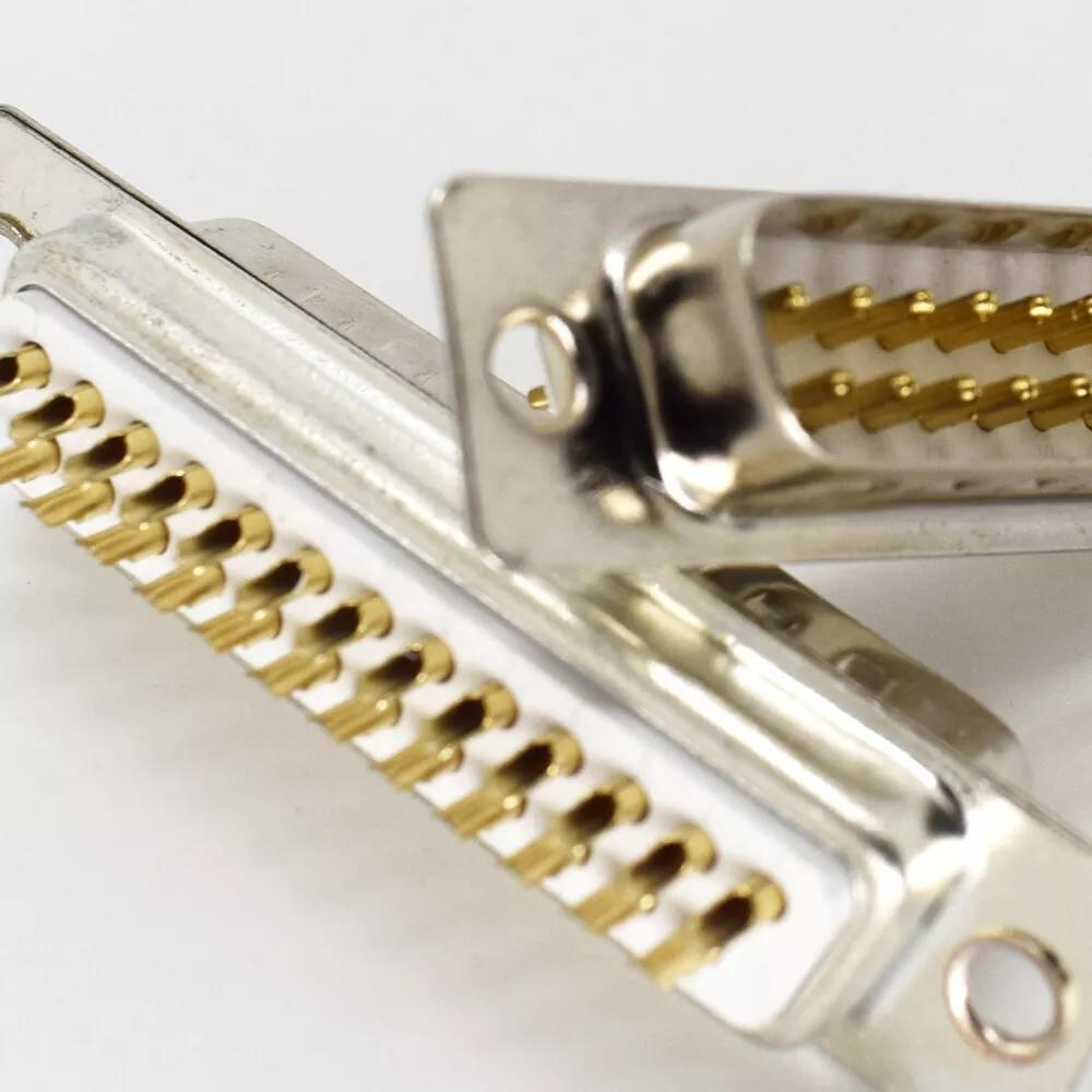 50pcs New Gold Pin 25pin 2 Row D-Sub Male Socket Solder Chassis