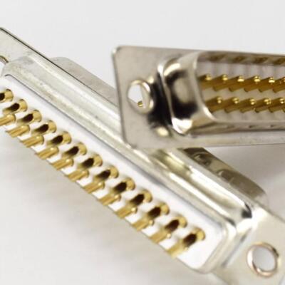 50pcs New Gold Pin 25pin 2 Row D-Sub Male Socket Solder Chassis