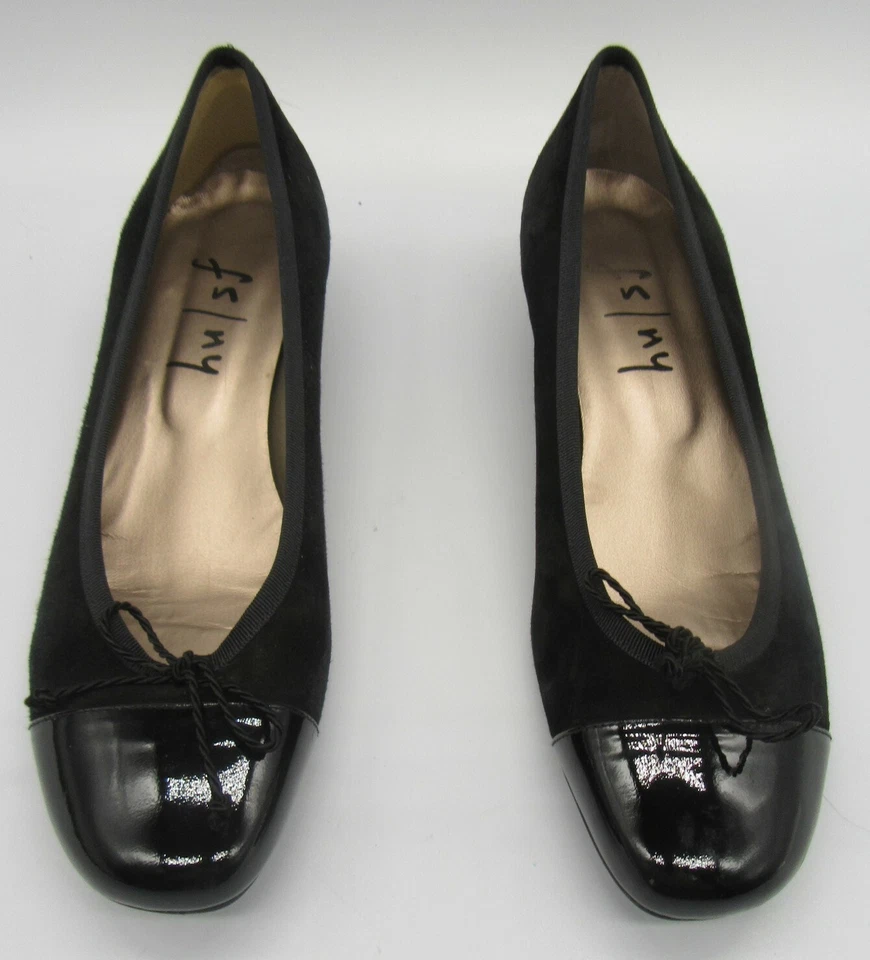 FS/NY Negro Gamuza Puntera Cuñas Talla 10 Foto 2 de 4