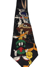 Looney Tunes Mania 2000 Bugs Bunny Taz Tweety Duffy Sylvester Neck Tie Necktie..