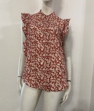 LAUREN RALPH LAUREN Camicia rossa fantasia floreale Tg M