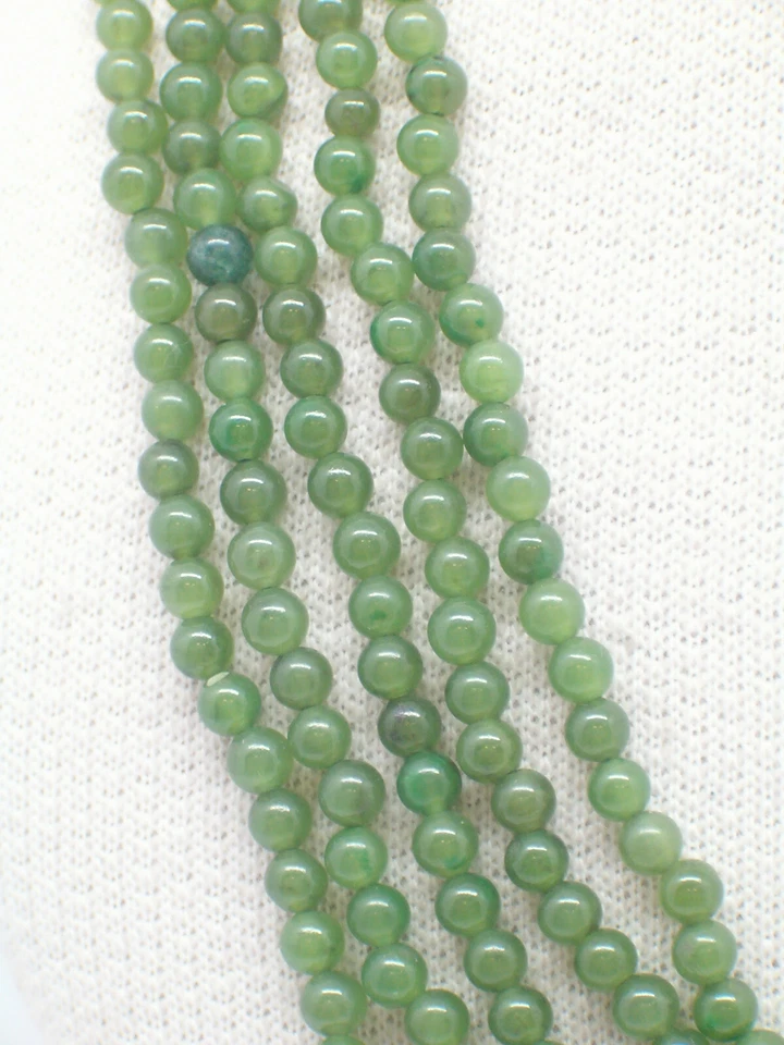 Collana in GIADA naturale e chiusura in ARGENTO 925 - girocollo pietra dura - - Immagine 2 di 4