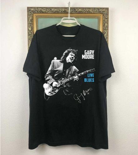 Gary Moore Live Blues Play Guitar Erwachsenen-Shirt schwarz kurzarm QX685