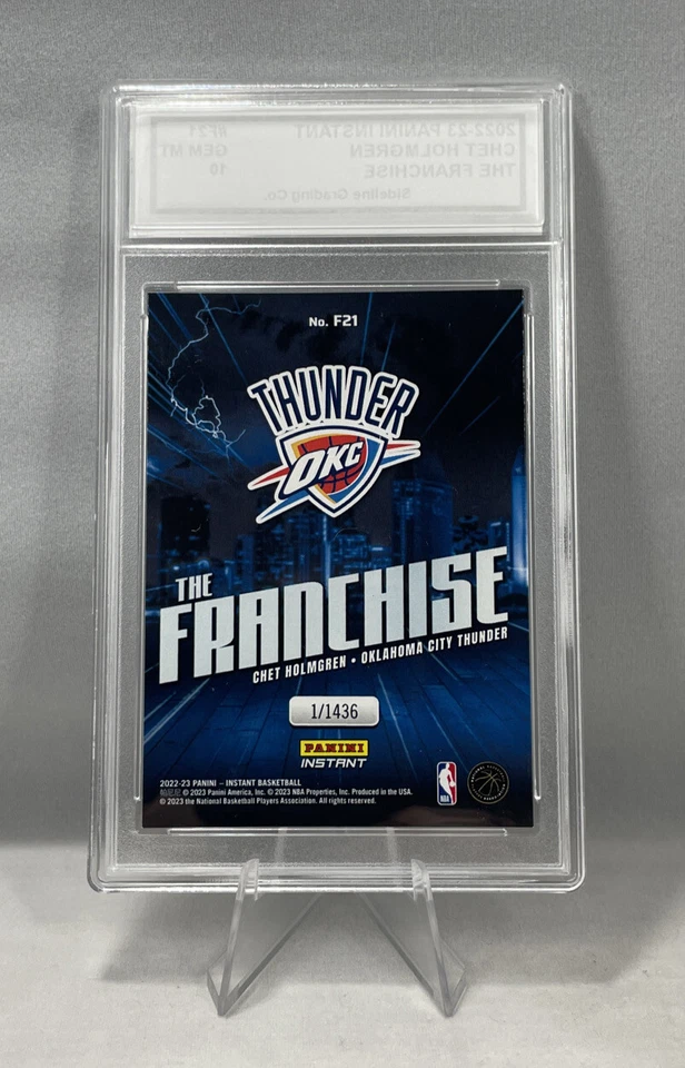 Chet Holmgren Rookie Graded Gem Mint 10 2022-23 Panini Instant #F21 1 of 1436 - Image 2 of 4