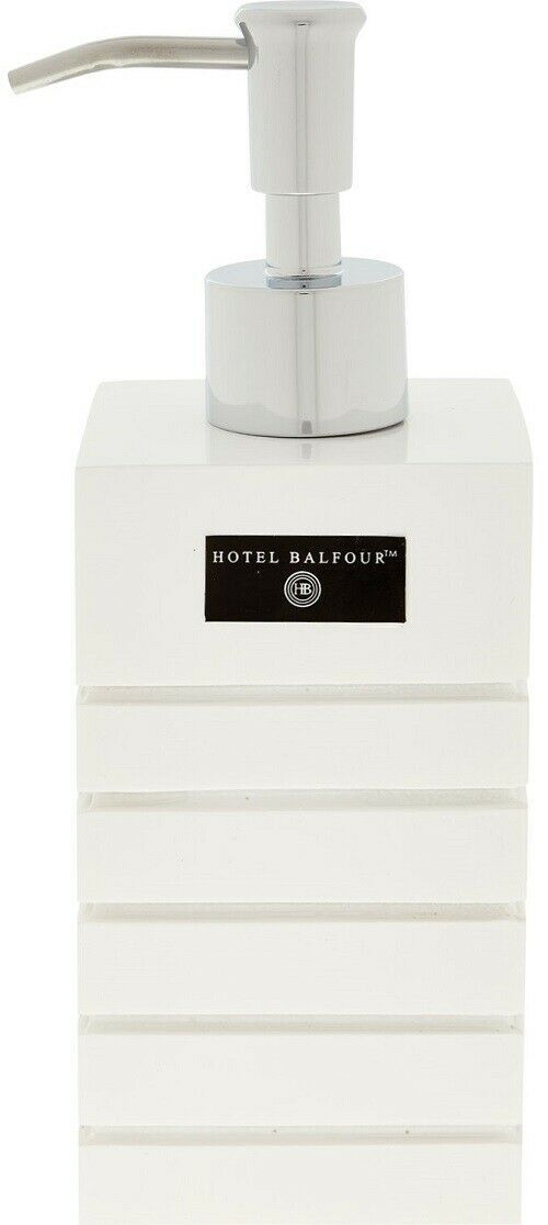 £35 HOTEL BALFOUR Minimalistic White Bath Lotion Gel Soap Dispenser
