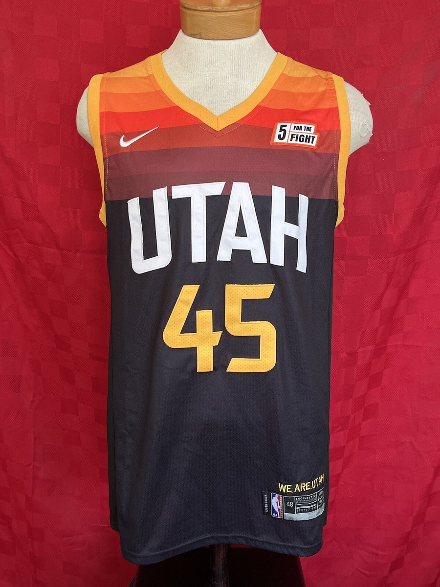 Nike Utah Jazz #45 Donovan Mitchell 5 For Fight Desert NBA