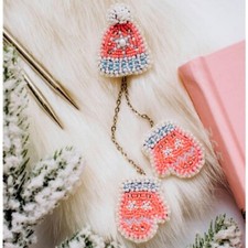DIY Jewelry Making Beading kit Winter Brooch Bead Embroidery Pin Needlepoint