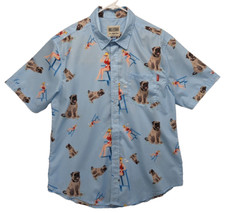 RSVLTS Button Up Shirt Mens Large Sandlot Beast Dog Lifeguard Wendy Peffercorn