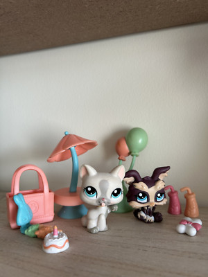 Littlest Pet Shop Balloons ´n Treats Angora Rabbit #1471 Cat #1472 Yorkie #1473