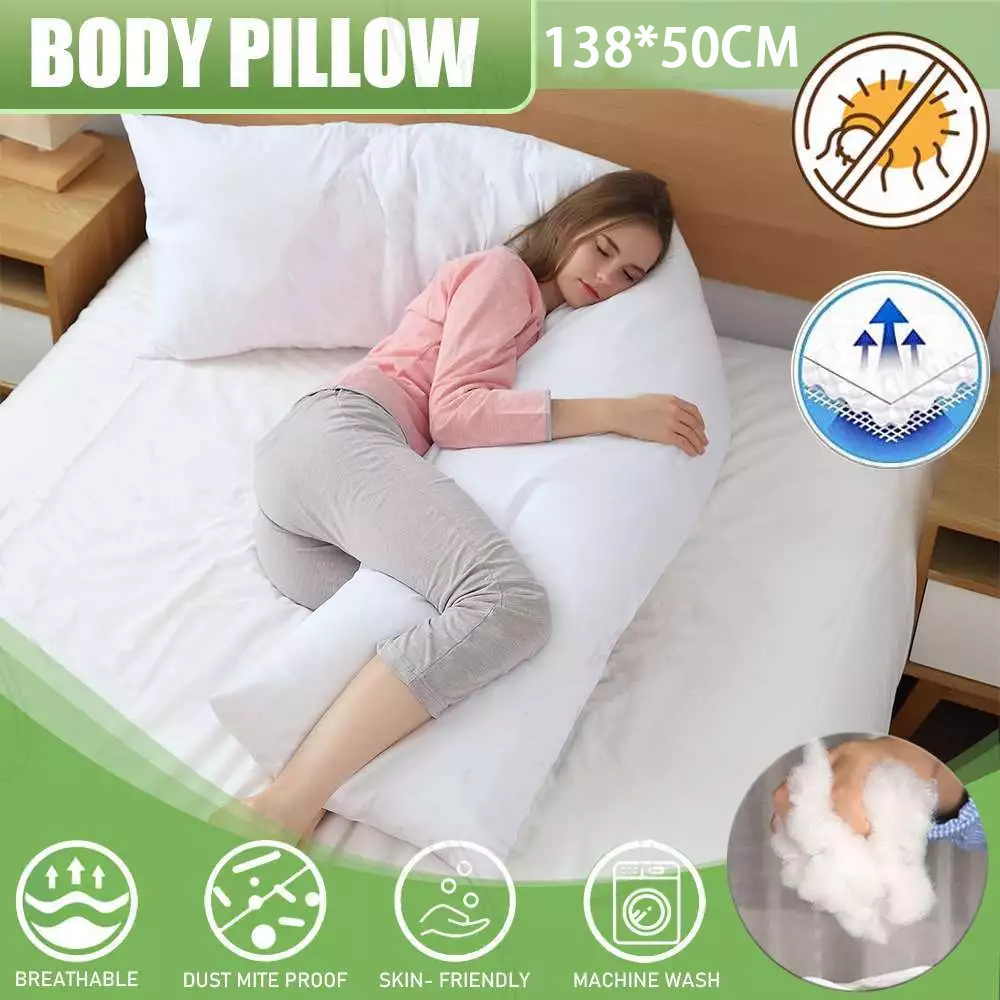 138cm Body Pillow Full Long Maternity Pregnancy Nursing Support Cotton Hugging-image