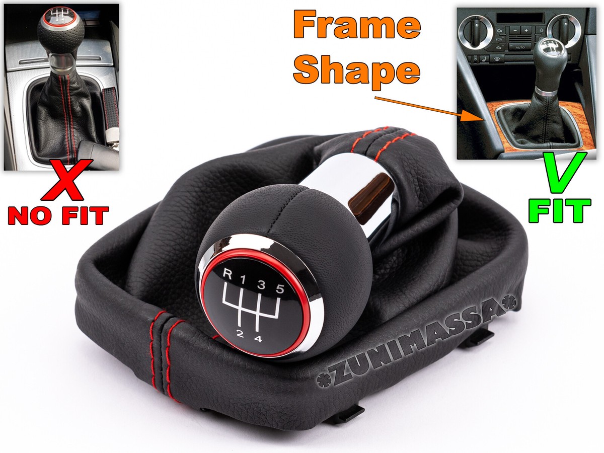 for AUDI A3 8P 8PA LEATHER GEAR SHIFT STICK KNOB 5 SPEED HANDLE