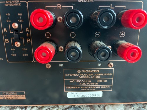ꙮ Pioneer M-90 Stereo Vintage Power Amplifier - Picture 7 of 8
