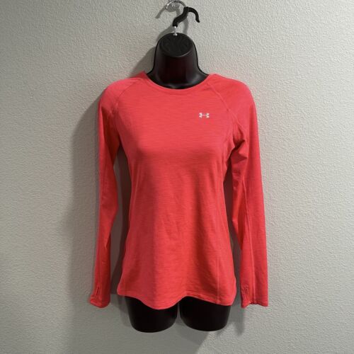 Under Armour WOMEN'S Neon Peach Cold Gear Athletic Pullover Top Size Small US - Picture 1 of 5
