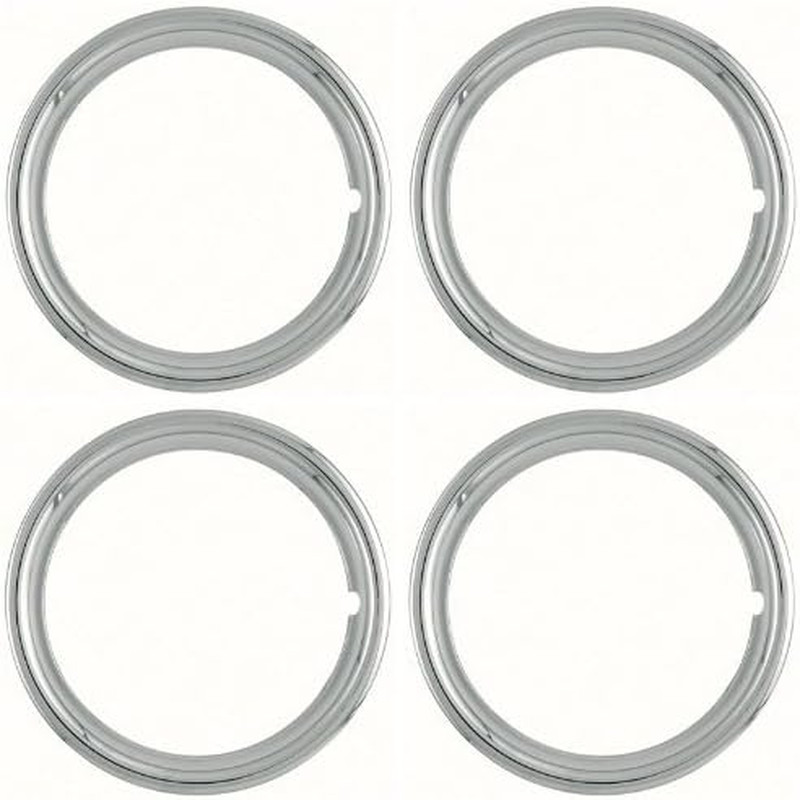 Set of 4 Polished Stainless Steel 14" 1.75 Inch Beauty Trim Rings 1514S
