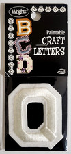 WRIGHTS 2-inch Iron-On Paintable Embroidered CRAFT LETTERS - WHITE-Q